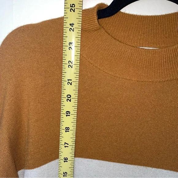 Madewell Ashbury Mockneck Sweater colorblock - Brown, Cream, and Navy - Picture 9 of 10